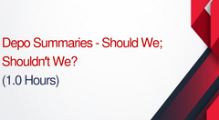 DEPO SUMMARIES - SHOULD WE; SHOULDN'T WE?